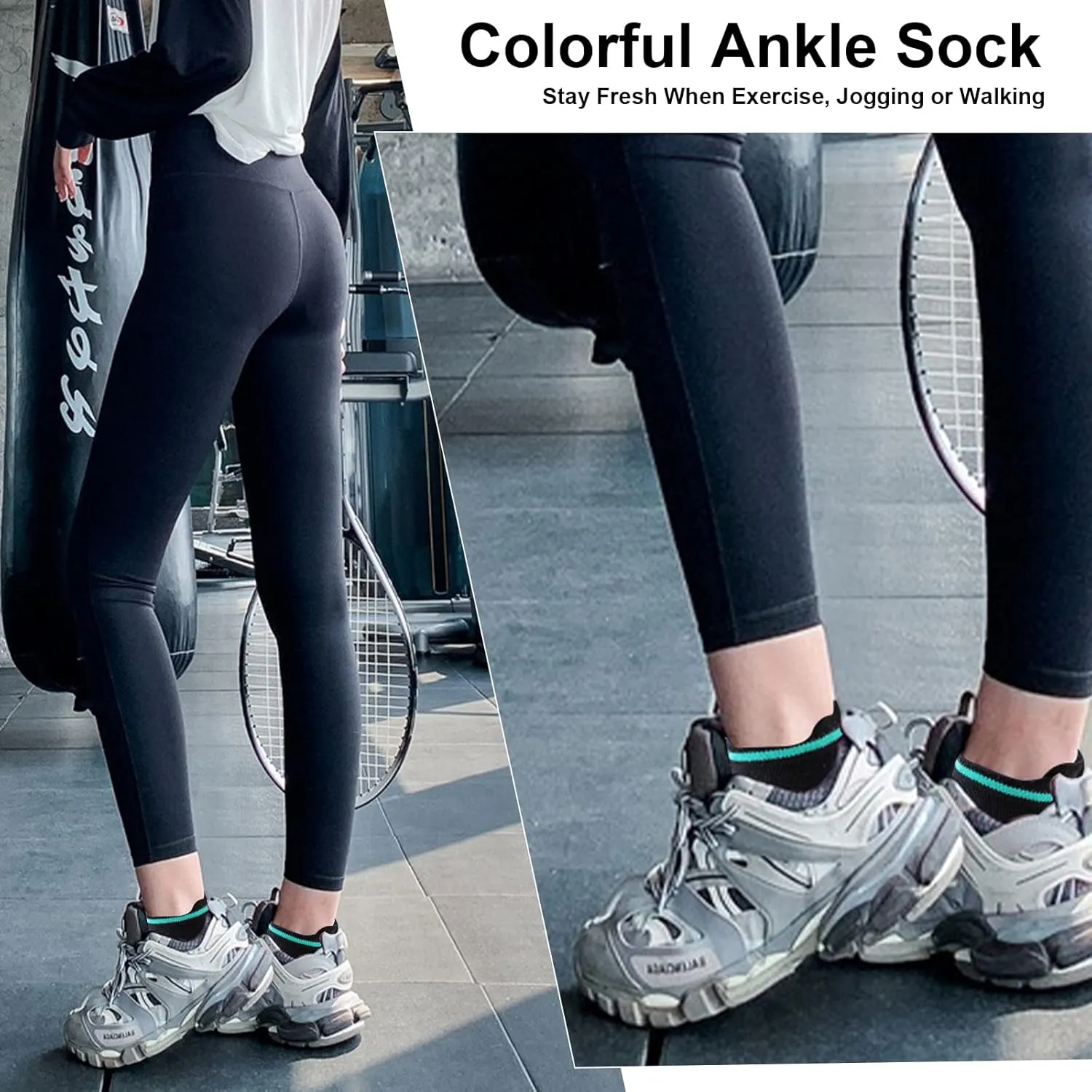 20 Pairs Womens Ankle Socks Low Cut Athletic Running Sports Colorful Short Socks with Tab