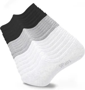 9 Pairs No Show Socks Womens, Low Cut No Show Socks Size 6-10, 3 Colors Flat Socks for Women