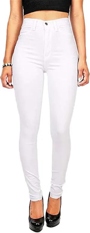Andongnywell Women's High Waisted Stretchy Skinny Jeans Ladies Slim Fit High Waist Stretch Denim Pants Trousers