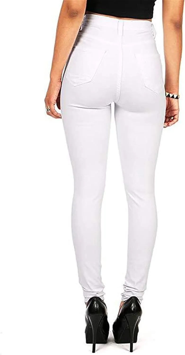 Andongnywell Women's High Waisted Stretchy Skinny Jeans Ladies Slim Fit High Waist Stretch Denim Pants Trousers