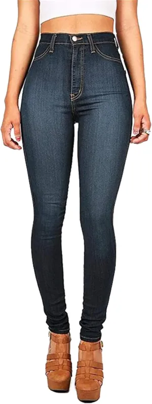 Andongnywell Womens Skinny Jeans High Waisted Stretch Slim Denim Butt Lift Pencil Pants Trousers with Pocket Zipper