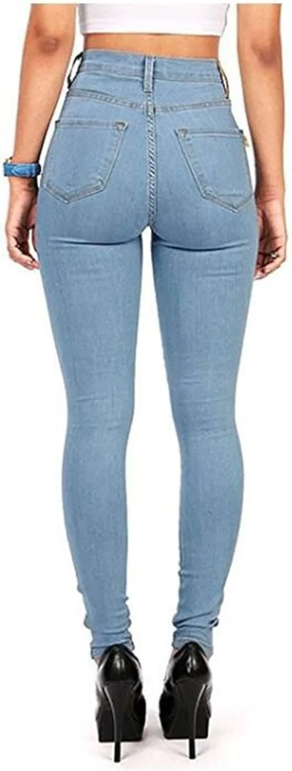 Andongnywell Womens Skinny Jeans High Waisted Stretch Slim Denim Butt Lift Pencil Pants Trousers with Pocket Zipper