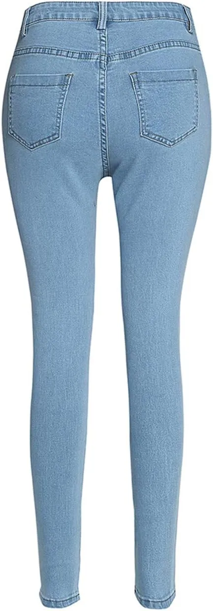 Andongnywell Womens Skinny Jeans High Waisted Stretch Slim Denim Butt Lift Pencil Pants Trousers with Pocket Zipper