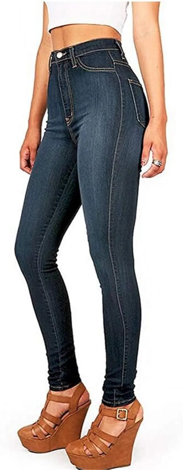 Andongnywell Womens Skinny Jeans High Waisted Stretch Slim Denim Butt Lift Pencil Pants Trousers with Pocket Zipper