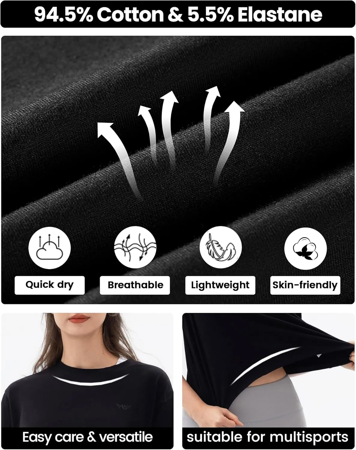 Angel season Workout Tops for Women Cropped Athletic Shirts Loose Fit Crewneck Yoga Top Moisture Wicking Running Gym