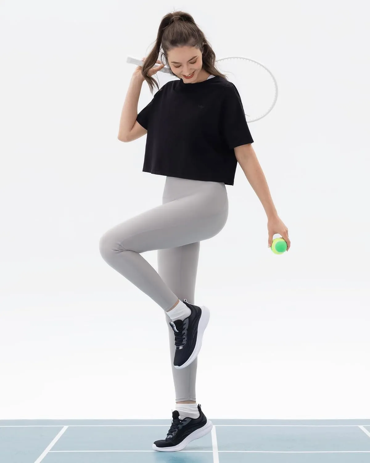Angel season Workout Tops for Women Cropped Athletic Shirts Loose Fit Crewneck Yoga Top Moisture Wicking Running Gym