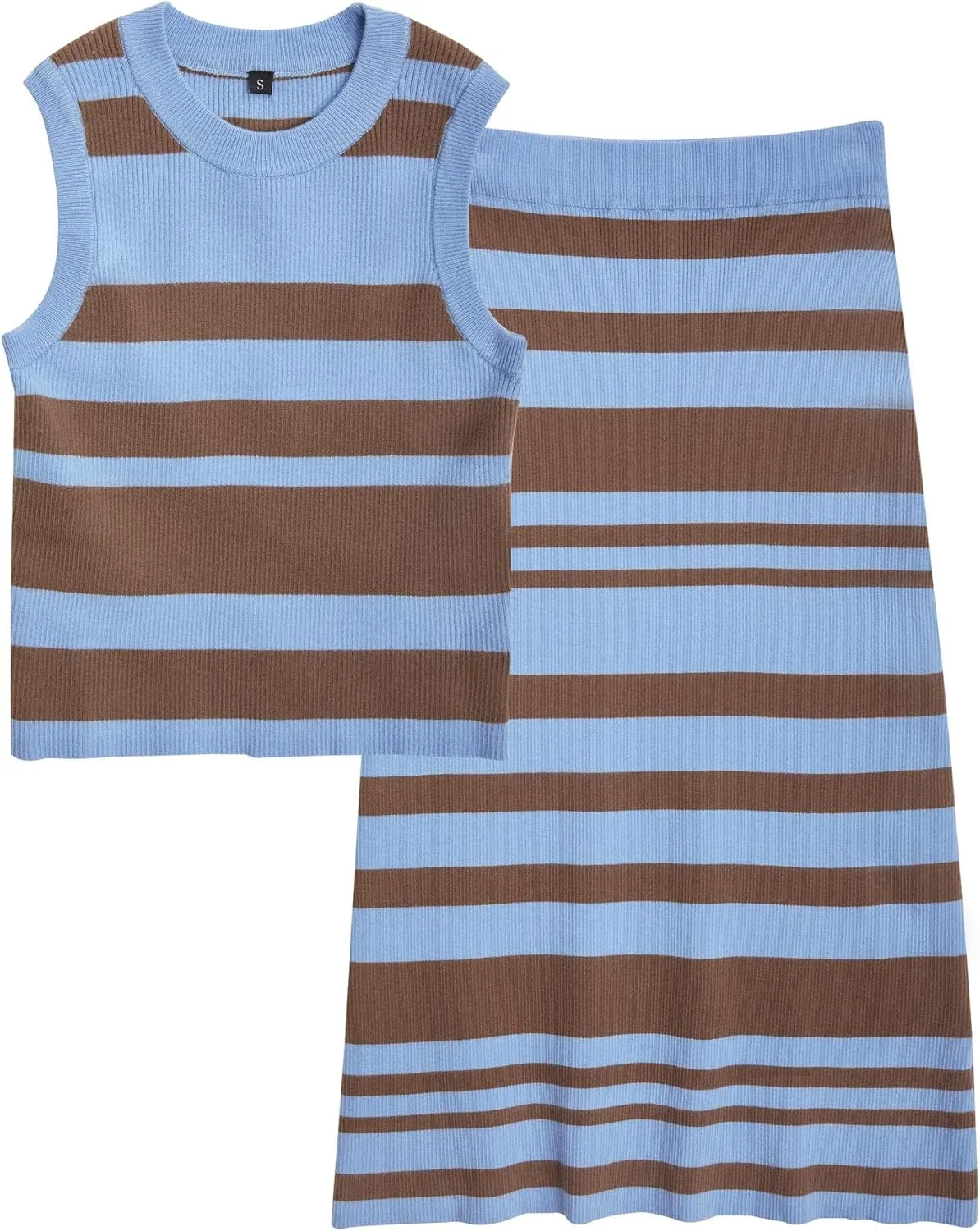 Arach&Cloz Women's Two Piece Sets 2025 Bodycon Dresses Summer Outfits Tank Top and Midi Skirt Suits Sweater