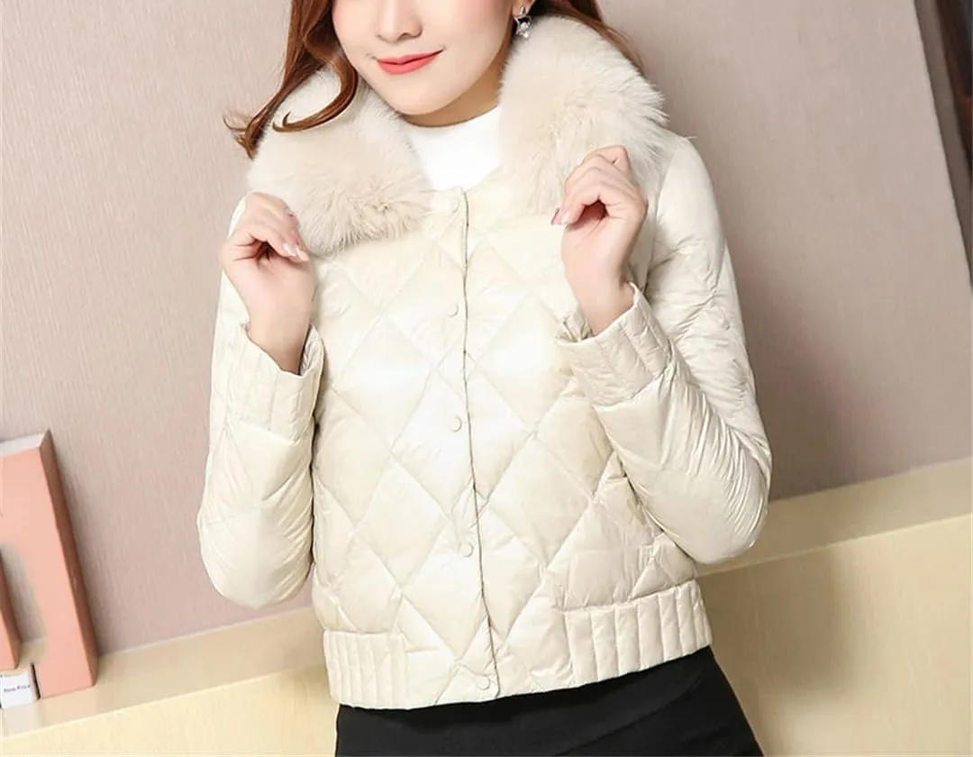 Autumn Winter White Duck Down Coat Women Warm Short Slim Puffer Jacket Female Casual Parkas