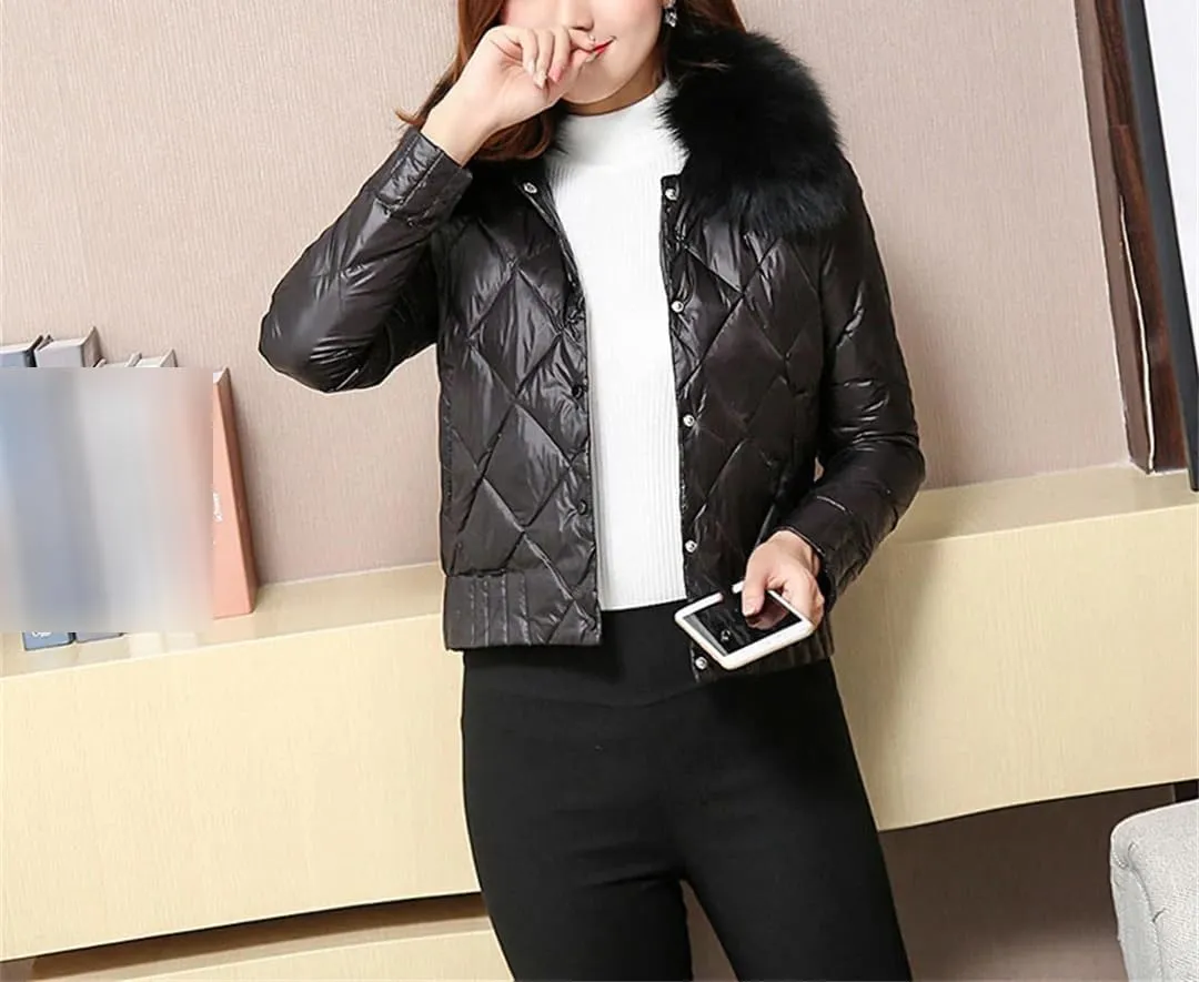Autumn Winter White Duck Down Coat Women Warm Short Slim Puffer Jacket Female Casual Parkas