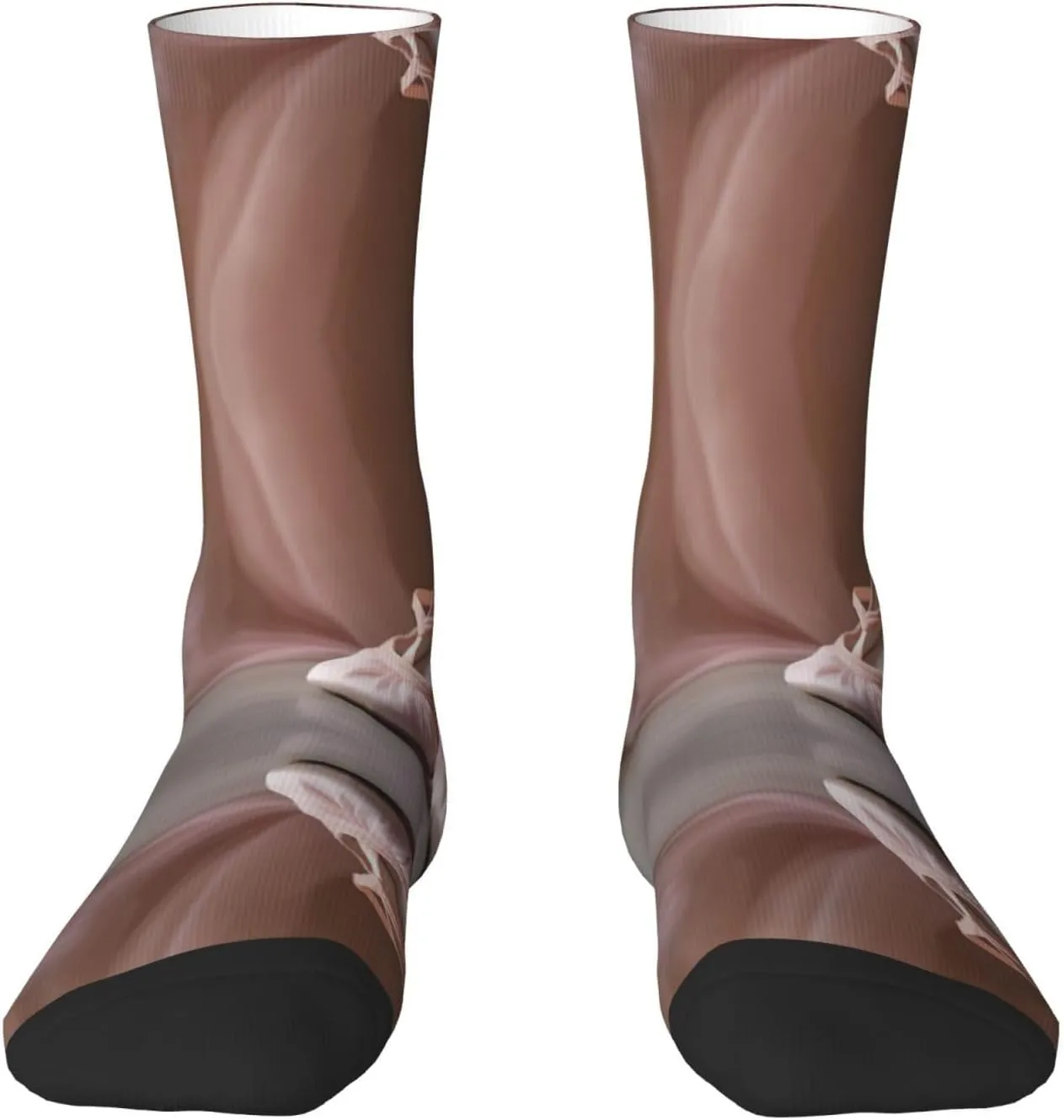 Ballet Shoes1 Print Fun Contrast Socks,Novel Crazy Cool Socks,Pattern Funky Novelty Socks,Unisex Bulk Socks