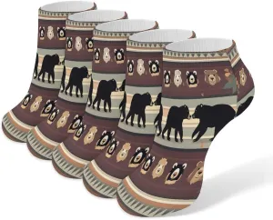Bear 5 Pairs Ankle Socks Comfort Athletic Socks Low Cut Breathable Casual Sock for Unisex