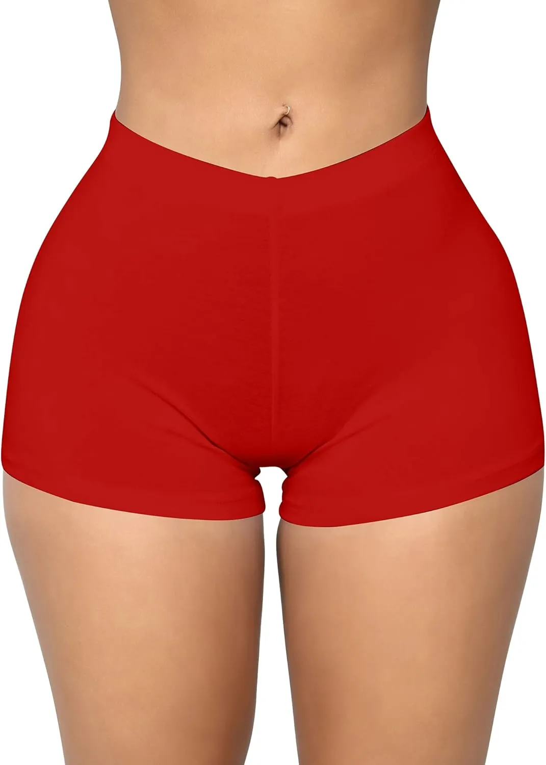 BORIFLORS Women's Sexy Workout Gym Biker Elastic Waist Booty Shorts
