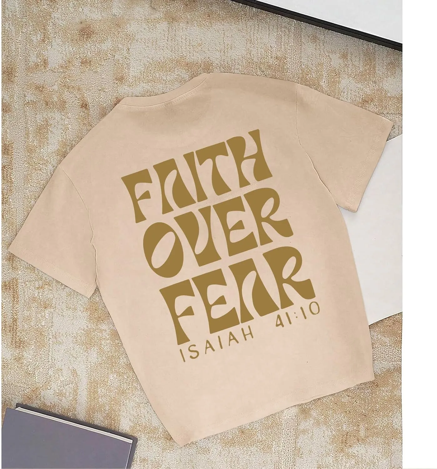 Boys Faith Over Fear Shirt Christian Jesus T Shirts for Kids Religious Inspirational Bible Verse Graphic Tees Tops