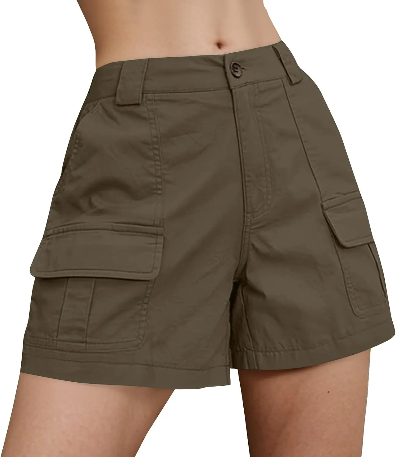 Cargo Shorts Women Trendy High Waisted Baggy Wide Leg Hiking Shorts Workout Chino Bermuda Short Pants with Pockets