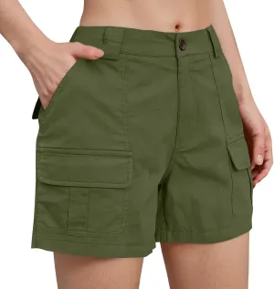 Cargo Shorts Women Trendy High Waisted Baggy Wide Leg Hiking Shorts Workout Chino Bermuda Short Pants with Pockets