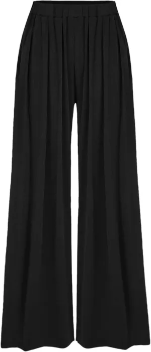 CIDER Wide Leg Palazzo Pants for Women with Pockets Elastic Business Causal Pants Women Summer for Beach Travel Trousers
