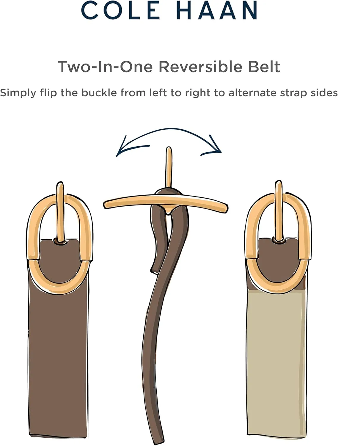 Cole Haan Women's Two-in-One Reversible Dress Belt