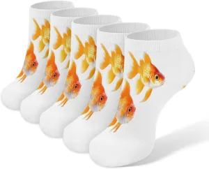 Cute Goldfishes 5 Pairs Ankle Socks Comfort Athletic Socks Low Cut Breathable Casual Sock for Unisex