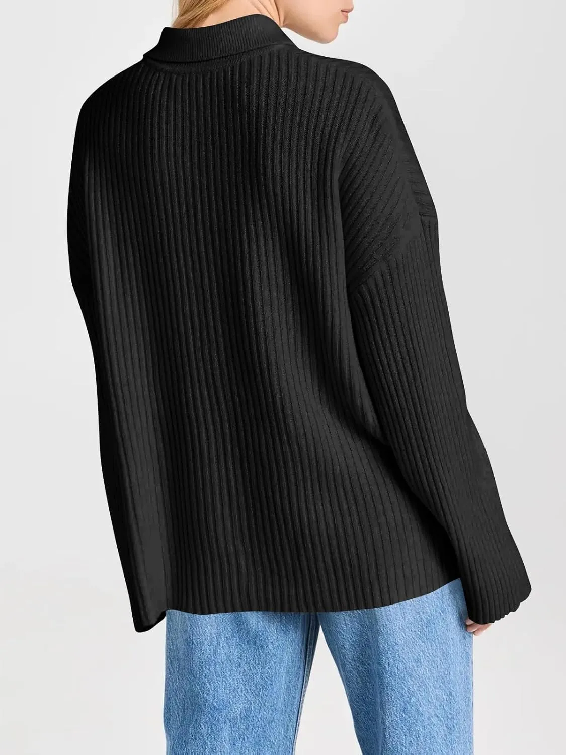 Danedvi Womens Collared Cardigan Sweaters Oversized Ribbed Knit Open Front Button Up Bell Sleeve Outwear