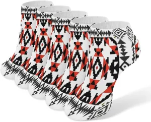 Decorative Art 5 Pairs Ankle Socks Comfort Athletic Socks Low Cut Breathable Casual Sock for Unisex