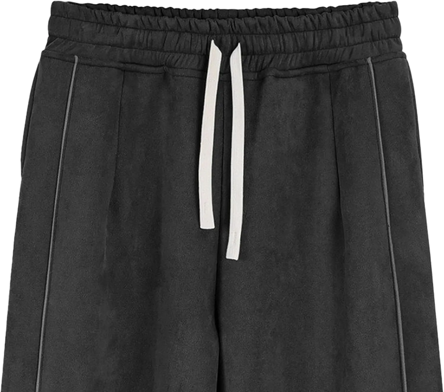 DGHM-JLMY Men's Loose Wide Leg Sweatpants Elastic Waist Regular Fit Straight Pant Stitching Side Seam Thick Casual Trousers