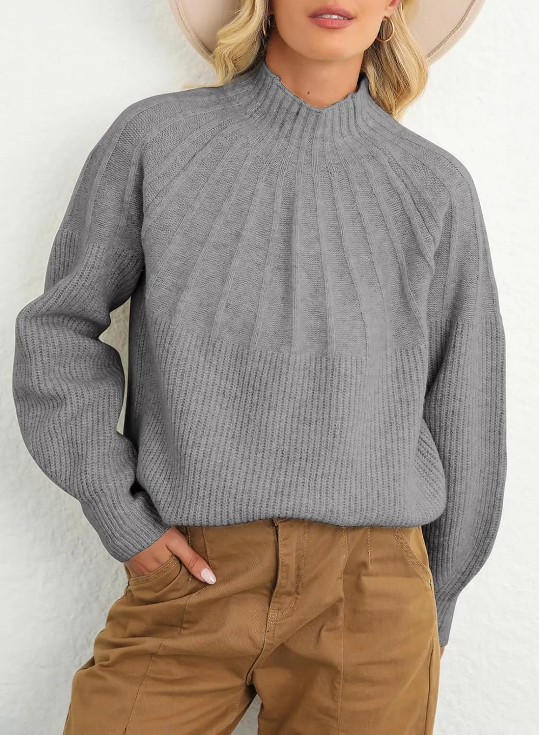 Dokotoo 2024 Winter Fall Turtleneck Sweater High Neck Long Sleeve Oversized Sweaters Pullover Outerwear