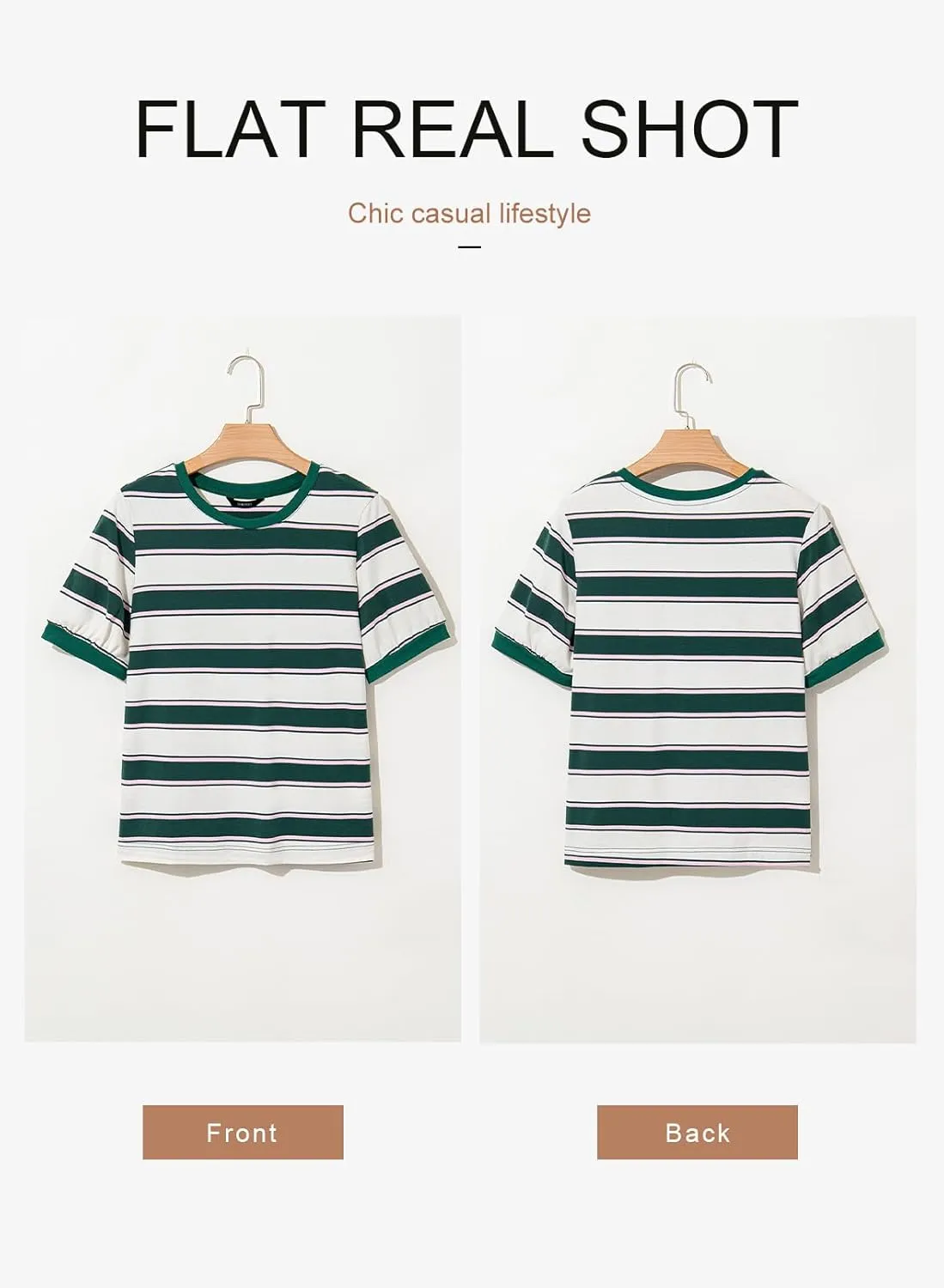 Dokotoo Womens Summer Tops 2025 Striped Color Block Short Sleeve T-Shirts Crewneck Casual Loose Basic Tee Blouses