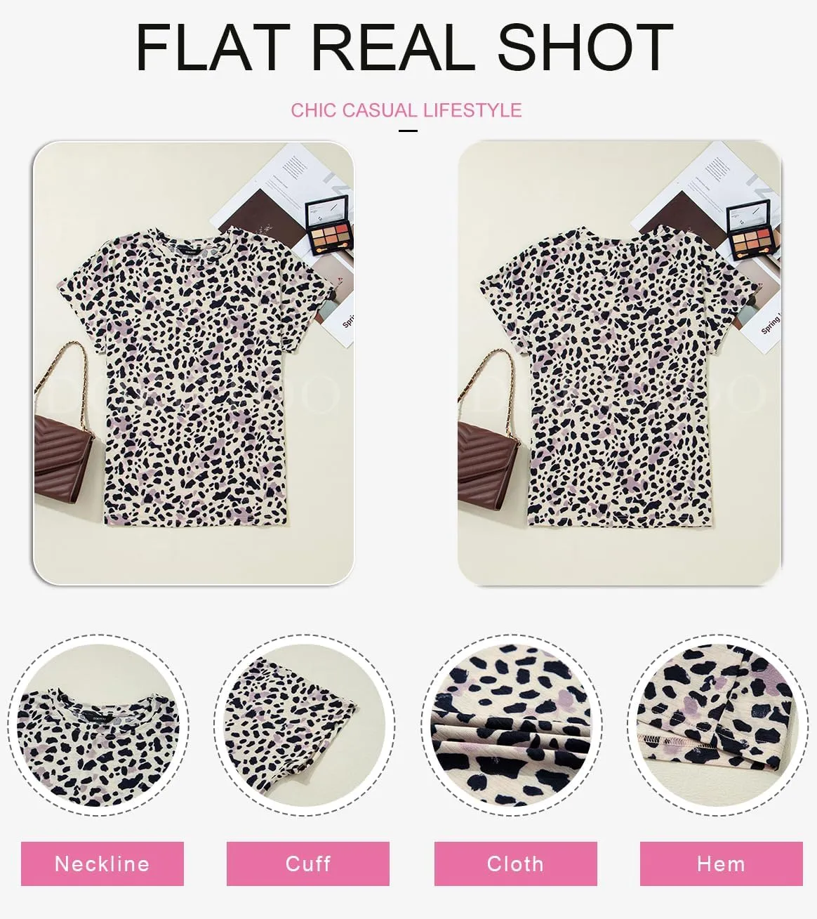 Dokotoo Womens Tops Crewneck Floral Print Short Sleeve Summer T Shirts for Women Casual Loose Fit Blouses