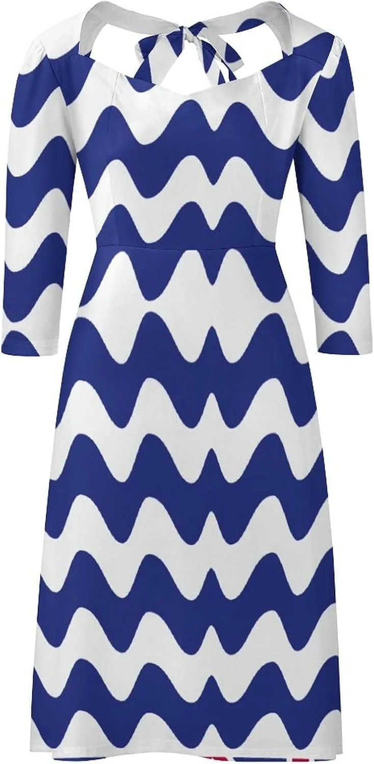 Dress Elegant Casual Long Dress British Indian Ocean Territory Flag Girls Summer Sunshine Beach Skirts for Womens M