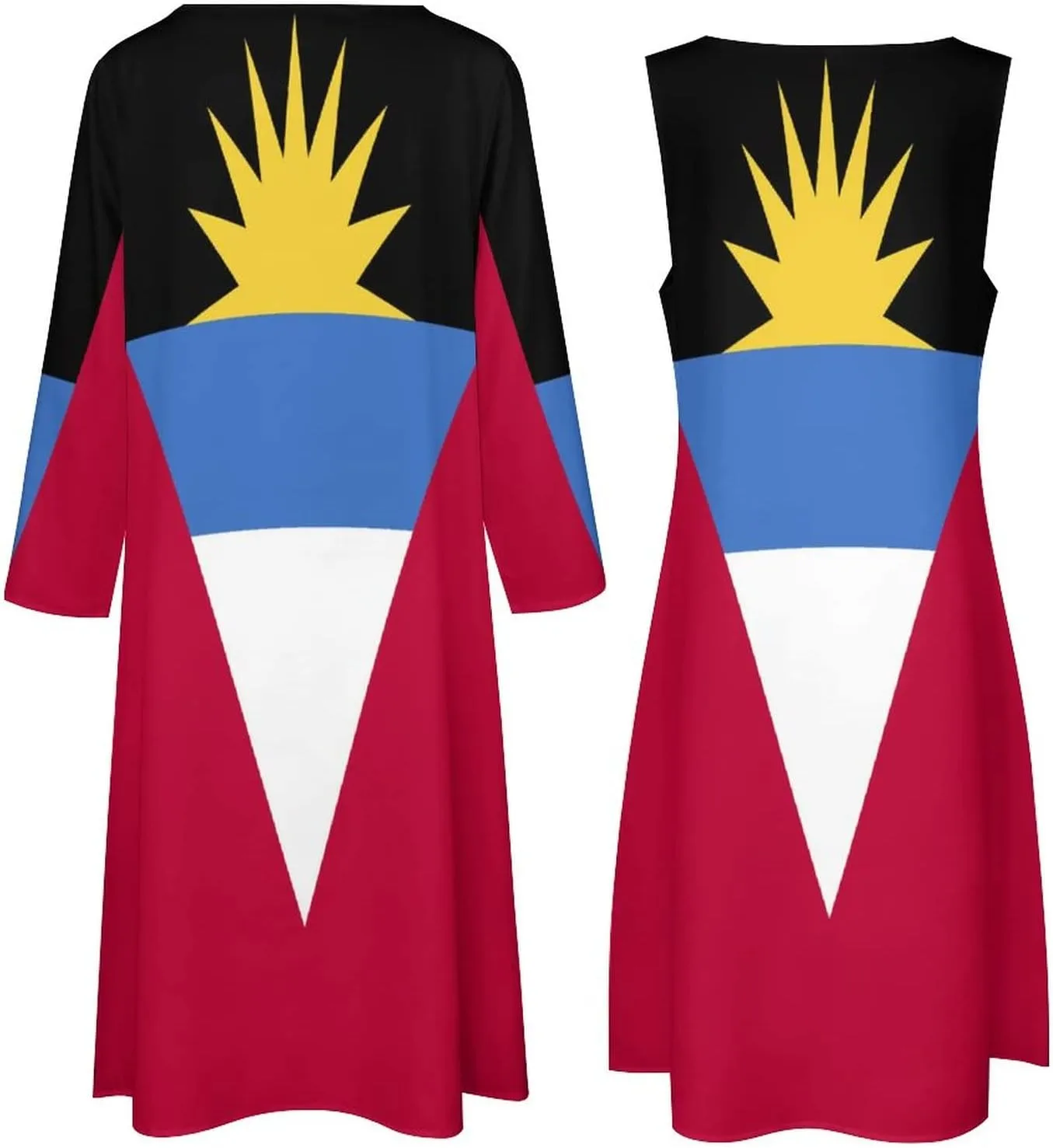 Dress Suit Elegant Casual Long Dress Antigua and Barbuda Flag Girls Summer Sunshine Beach Skirts for Womens L