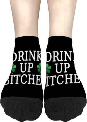 Drink Up Bitches Womens No Show Socks Low Cut Socks Men