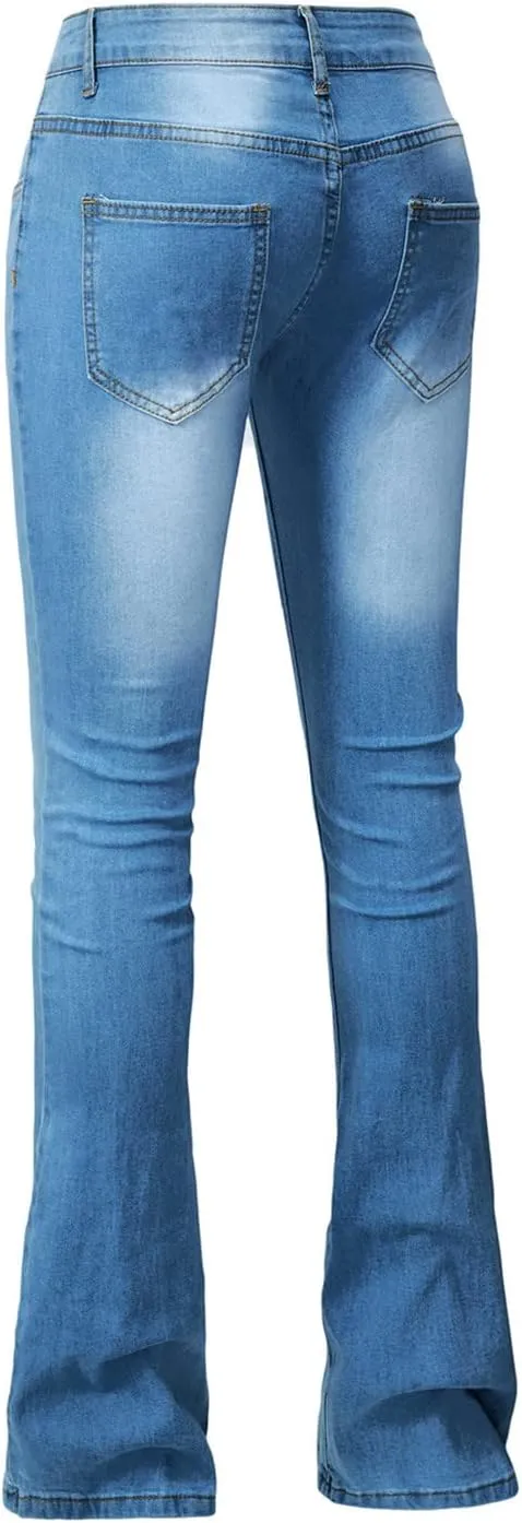 Flare Jeans for Women Fashion Classic Boot Cut Denim Pants High Waisted Stretch Jean Casual Cozy Bell Bottom Jeans