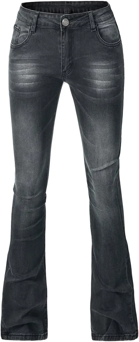 Flare Jeans for Women Fashion Classic Boot Cut Denim Pants High Waisted Stretch Jean Casual Cozy Bell Bottom Jeans