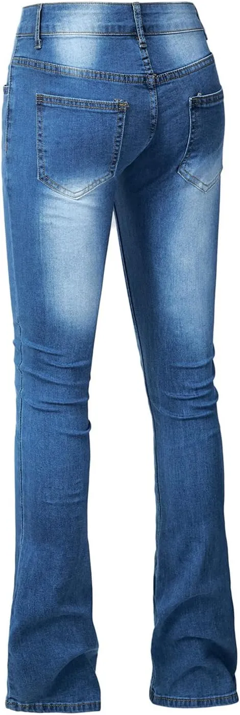 Flare Jeans for Women Fashion Classic Boot Cut Denim Pants High Waisted Stretch Jean Casual Cozy Bell Bottom Jeans