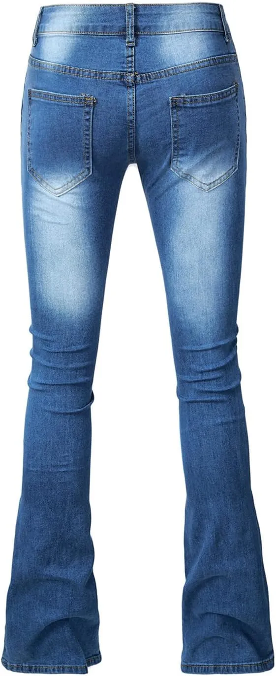 Flare Jeans for Women Fashion Classic Boot Cut Denim Pants High Waisted Stretch Jean Casual Cozy Bell Bottom Jeans