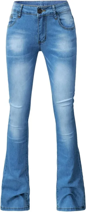 Flare Jeans for Women Fashion Classic Boot Cut Denim Pants High Waisted Stretch Jean Casual Cozy Bell Bottom Jeans