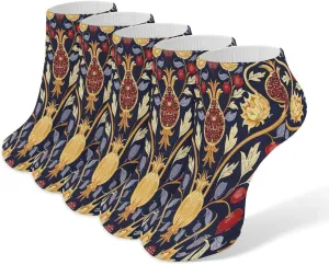 Hand Drawn Pomegranate 5 Pairs Ankle Socks Comfort Athletic Socks Low Cut Breathable Casual Sock for Unisex