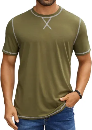 Hardaddy Men's Short Sleeve Casual Crewneck Shirts Summer Soft T-Shirts Lightweight Tee Pullover Tops
