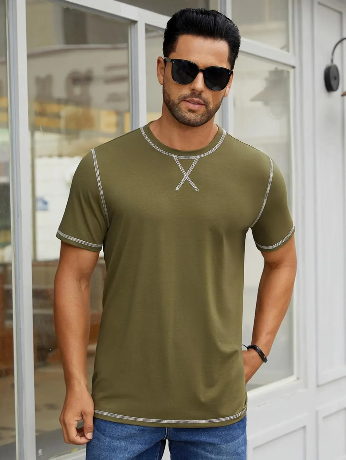 Hardaddy Men's Short Sleeve Casual Crewneck Shirts Summer Soft T-Shirts Lightweight Tee Pullover Tops