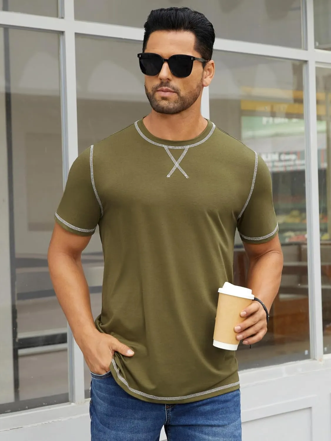 Hardaddy Men's Short Sleeve Casual Crewneck Shirts Summer Soft T-Shirts Lightweight Tee Pullover Tops