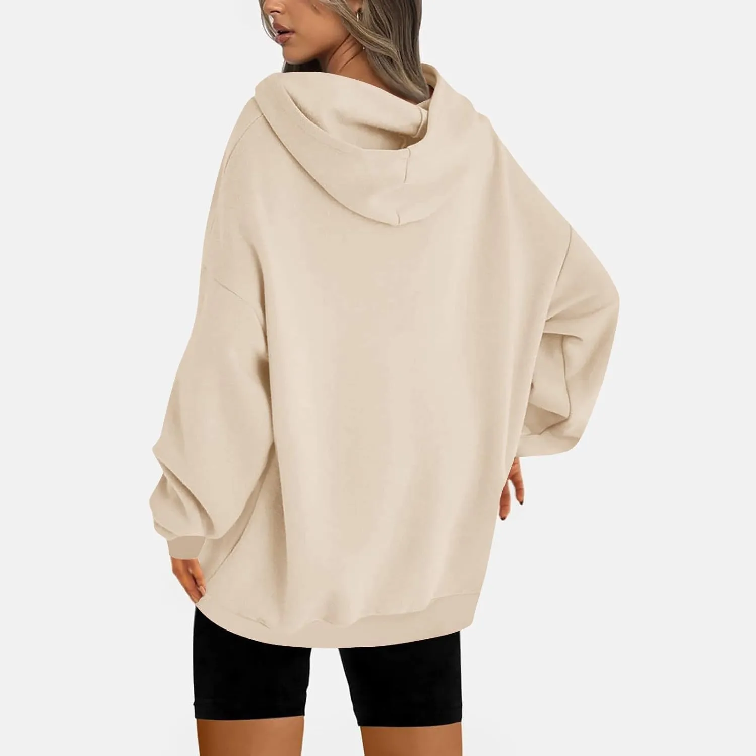 Hoodies For Women Long Sleeve Fleece Sweatshirts Clothes Drawstring Pullover Tops With Pockets Preppy Clothes 2024