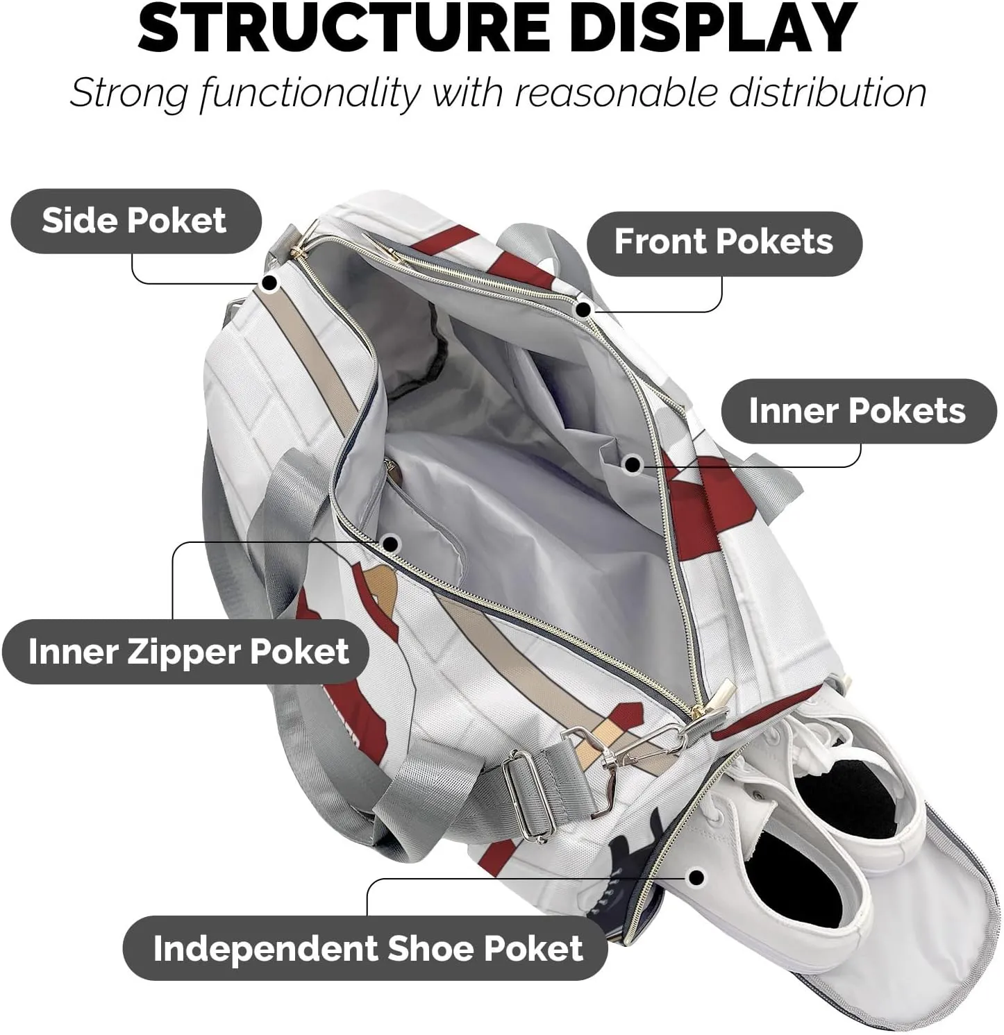 Ice Hockey Sport Team Number Burgundy Duffle Bag for Travel, Weekender Bag with Shoe Compartment, Carry On Overnight Bag Gym Bag Hospital Bags