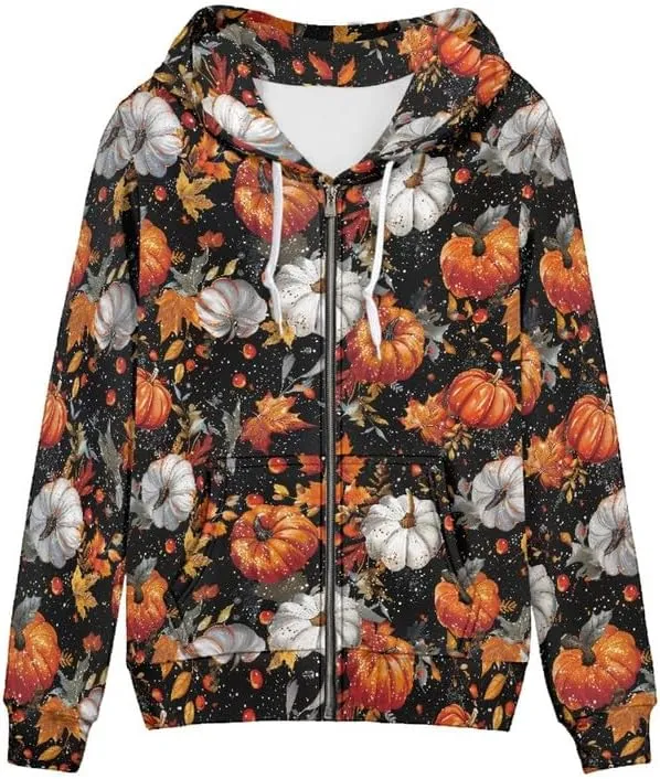 Irisjudy Chinese Loong Women Zip Up Hoodie Purple Skull Fall Outfits Pullover Hooded Hawaii Palm Tree Sweatshirt Running Coat
