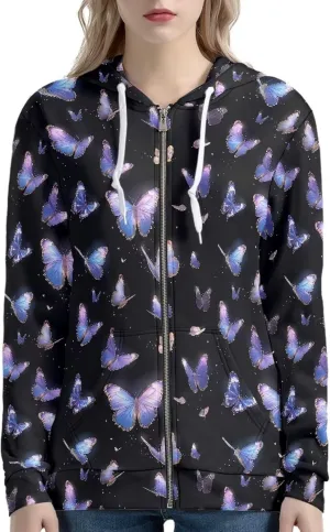 Irisjudy Retro Camellia Zip Long Sleeve Hoodies with Pocket Neon Lines Oversized Hooded Turquoise Spiral Casual Sweatshirts