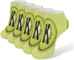 Kiwi Art Pattern 5 Pairs Ankle Socks Comfort Athletic Socks Low Cut Breathable Casual Sock for Unisex