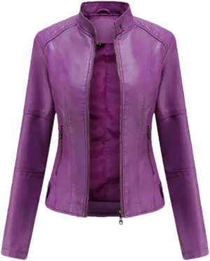 Leather Jacket Women Autumn Spring Women's Moto Biker Zipper Jacket Black Coat Ladies Outerwear