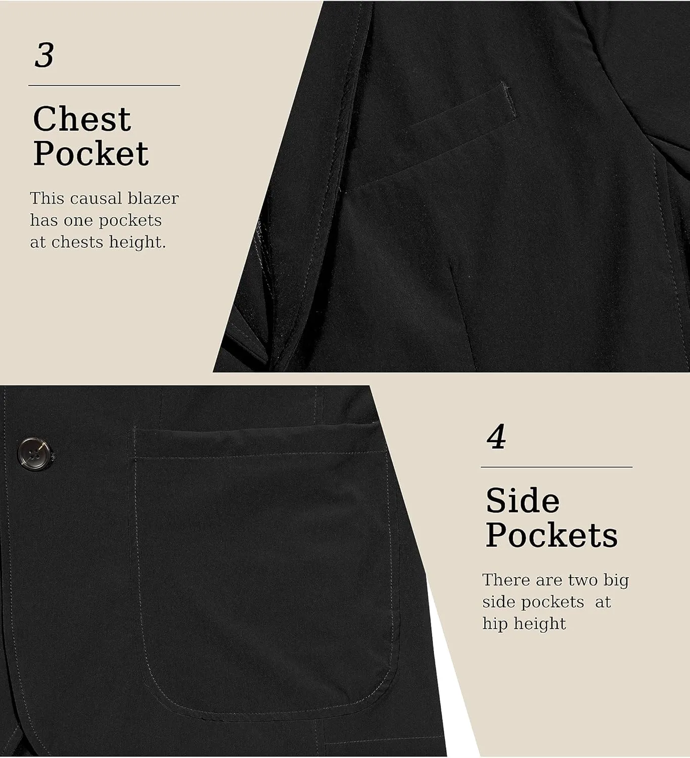 Little Donkey Andy Men's Casual Suit Blazer Jackets Slim Fit Business Lightweight Two Button Sport Coat