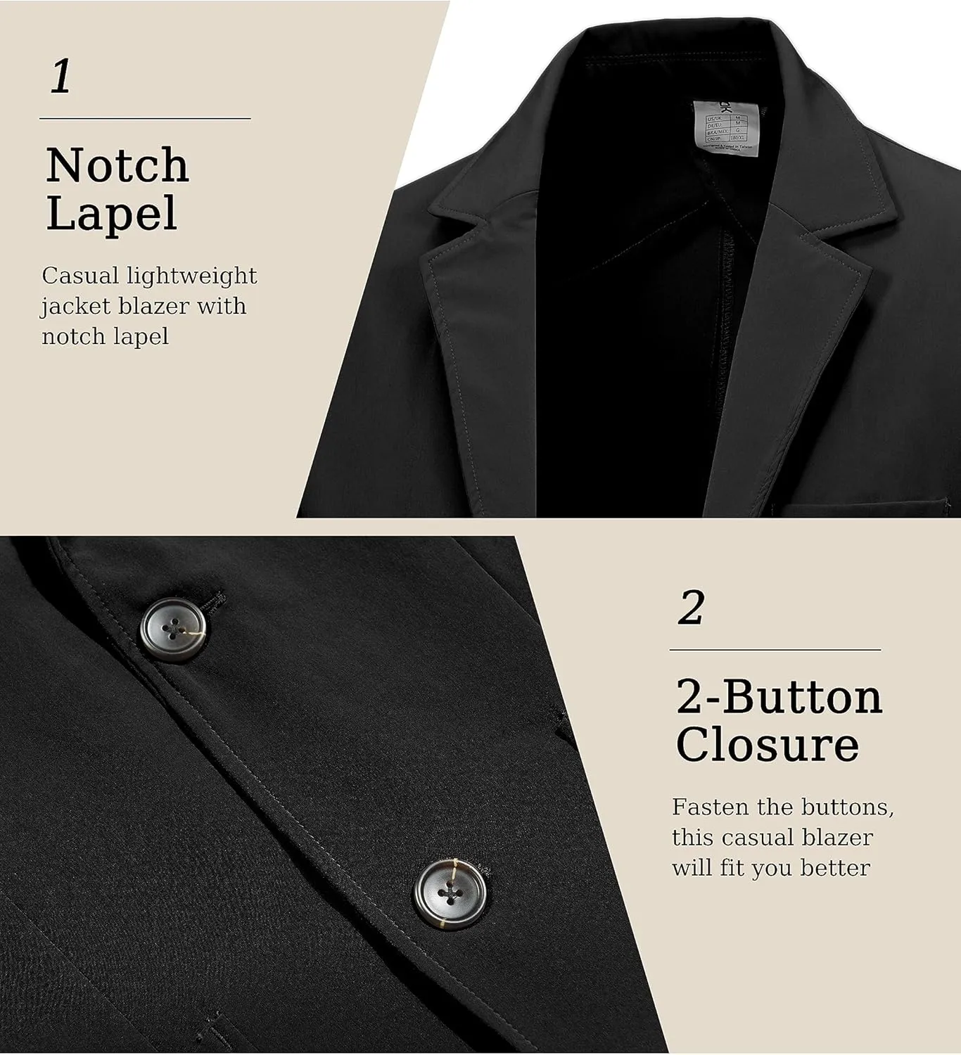 Little Donkey Andy Men's Casual Suit Blazer Jackets Slim Fit Business Lightweight Two Button Sport Coat