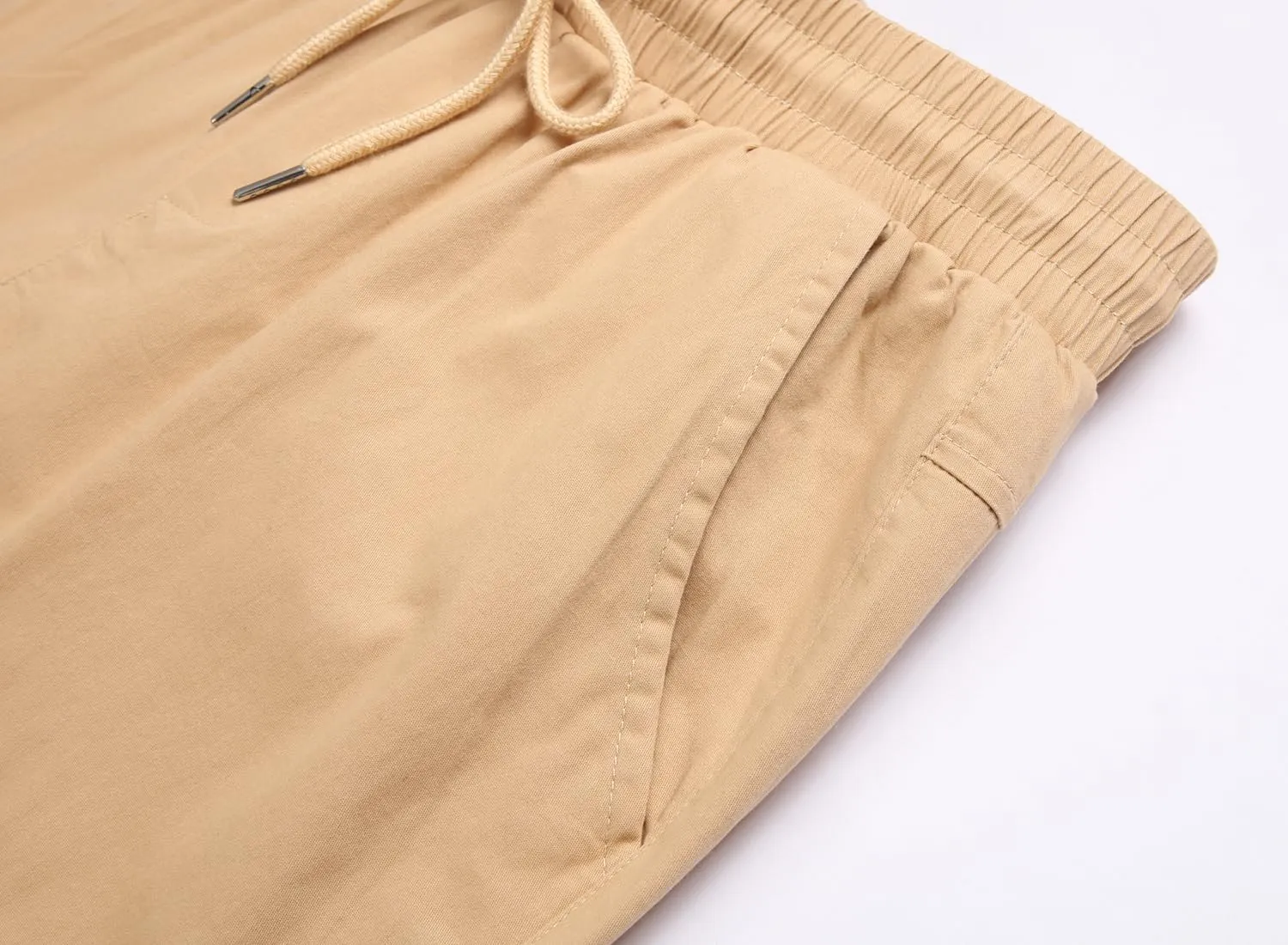 Mens Casual Cargo Joggers Pants Elastic Waist Slim Fit Stretch Chino Work Pants Twill Track Sweatpants Trousers