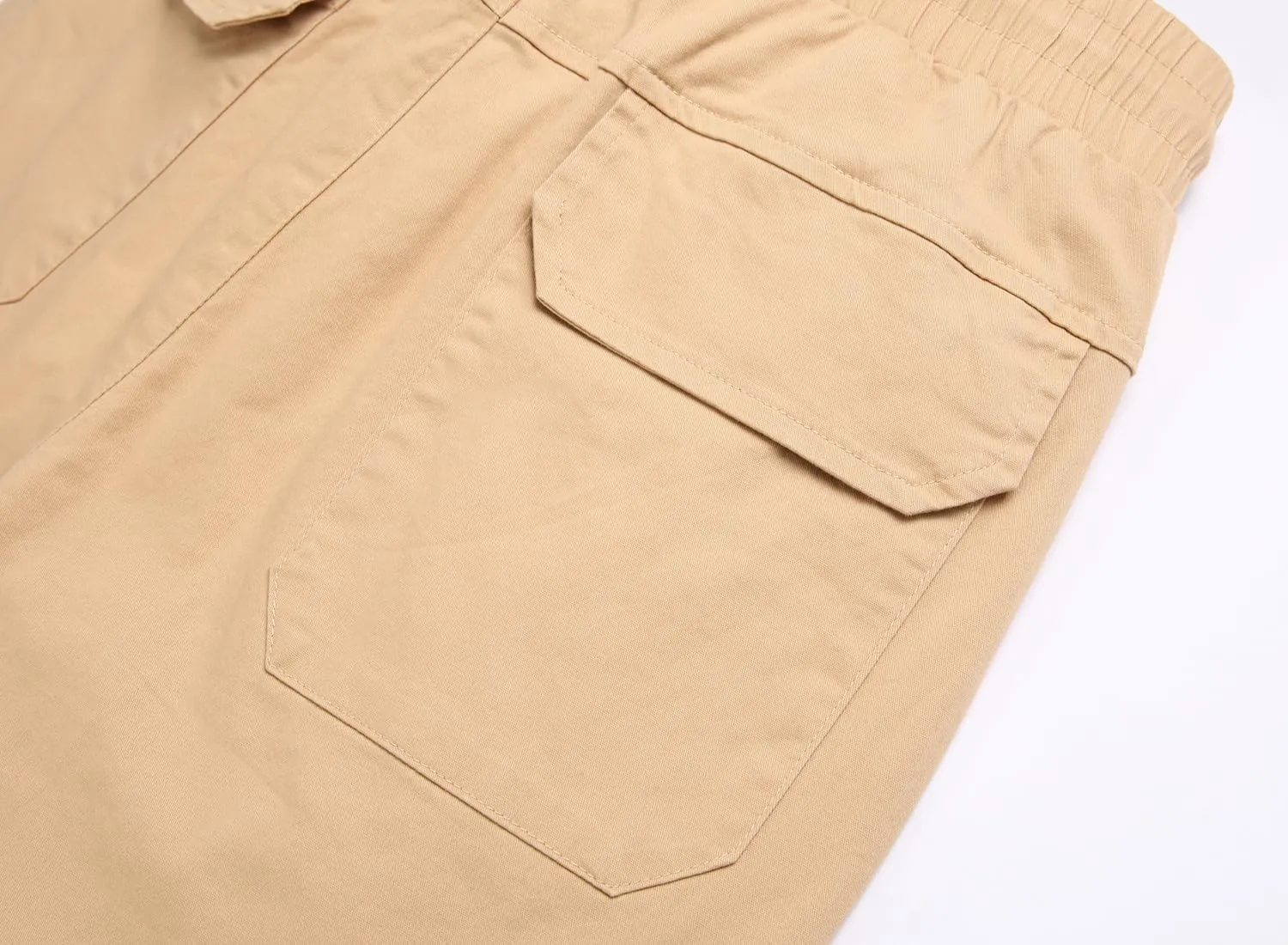 Mens Casual Cargo Joggers Pants Elastic Waist Slim Fit Stretch Chino Work Pants Twill Track Sweatpants Trousers